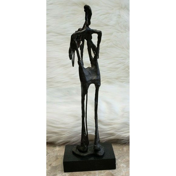 Modern Metal Man Playing SAXOPHONE Statue Art 13" - Picture 4 of 5